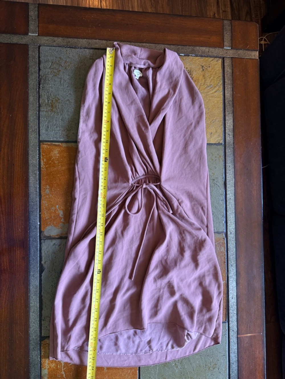 Wilfred Dusty Mauve dress xs cinch waist sleeveless slip knee luxury beach party